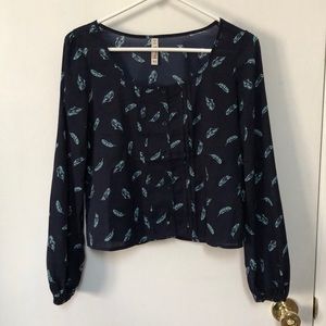 Mudd Navy Blouse